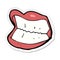 A creative sticker of a cartoon grinning mouth
