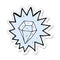 A creative sticker of a cartoon huge diamond