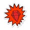 A creative sticker of a cartoon huge ruby