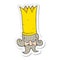 A creative sticker of a cartoon king with huge crown