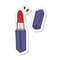 A creative sticker of a cartoon lipstick