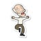 A creative sticker of a cartoon old man having a fright