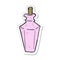 A creative sticker of a cartoon perfume fragrance bottle