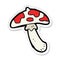 A creative sticker of a cartoon poisonous toadstool