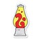 A creative sticker of a cartoon retro lava lamp