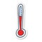 A creative sticker of a cartoon temperature gauge