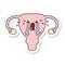 A creative sticker of a cartoon uterus crying