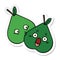 A creative sticker of a cute cartoon pears