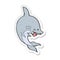 A creative sticker of a funny cartoon shark