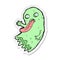 A creative sticker of a gross cartoon ghost