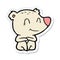 A creative sticker of a smiling polar bear cartoon
