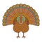 Creative stylized turkey with ornamental elements