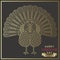 Creative stylized turkey with ornamental elements