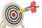 Creative target and business marketing goals with pencil darts n