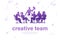 Creative team concept. Team work, project management, team building, planning, meeting.