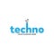Creative techno logo design, vector