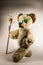 Creative teddy bear walking with paintbrush