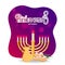 Creative text Happy Hanukkah in Hebrew Language with traditional