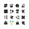 Creative thinking black glyph icons set on white space