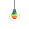 Creative thinking concept with hanging light bulb