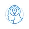 Creative thoughts and idea vector line icon. Intellectual constructive development and innovative imagination.