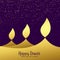 Creative three diwali golden diya background