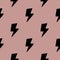 Creative thunder backdrop seamless pattern. Black lightning bolts. Thunderbolt wallpaper