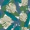 Creative tropical pattern, botanical leaf seamless pattern