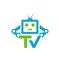 creative TV robot logo design vector creative illustration concept