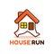 Creative unique House Run logo design