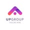 Creative up group company logo, Business branding symbol with tagline template. Modern emblem for corporate identity.