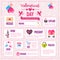 Creative Valentines Day Infographic Set Of Elements Icons Over Pink Background, Romantic Holiday Info Graphic Collection