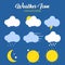 creative various weather icon vector design collection
