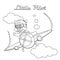 Creative vector childish Illustration of a little pilot flying on a plane. with cartoon style. Childish design for kids activity