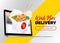 Creative Vector Concept of Food Delivery Banner. Order Wok Box O