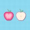 Creative vector illustration apple fruits and apples half