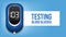 Creative vector illustration of blood glucose meter level test, diabetes glucometer isolated on transparent background