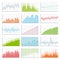 Creative vector illustration of business data financial charts. Finance diagram art design. Growing, falling market