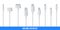 Creative vector illustration of cellphone usb charging plugs cable isolated on transparent background. Art design smart