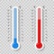 Creative vector illustration of celsius, fahrenheit meteorology thermometers scale isolated on background. Heat, hot, cold signs.