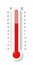 Creative vector illustration of celsius, fahrenheit meteorology thermometers scale isolated on background. Heat, hot, cold signs.