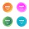 Creative vector illustration of colorful round abstract banners. Overlay colors shape art design. Fun label form. Paper style spot