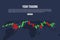 Creative vector illustration of forex trading diagram signals isolated on background. Buy, sell indicators with japanese