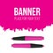 Creative vector illustration of highlighter pen with scribbles isolated on a white background. Stain artistic artwork