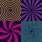 Creative vector illustration of hypnotic psychedelic spiral. Art design radial rays, twirl, twisted, sunburst, vortex