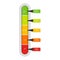 Creative vector illustration of level indicator meter with percentage units isolated on transparent background. Art