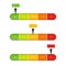 Creative vector illustration of level indicator meter with percentage units isolated on transparent background. Art