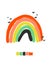 Creative vector illustration of playful rainbow. Artistic design for cute greeting card or poster