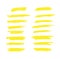 Creative vector illustration of stain strokes, hand drawn yellow highlight japan marker lines. Brushes stripes isolated on white