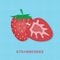 Creative vector illustration strawberry fruits and strawberries half